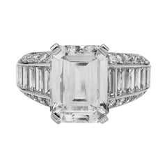  Cartier 4.02 Carat Emerald Cut Diamond Ring