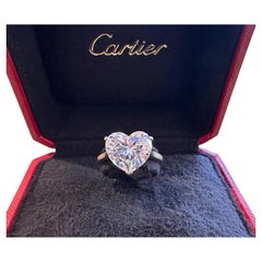 Cartier 4.19ct D Color VS2 Heart Diamond Ring in Platinum