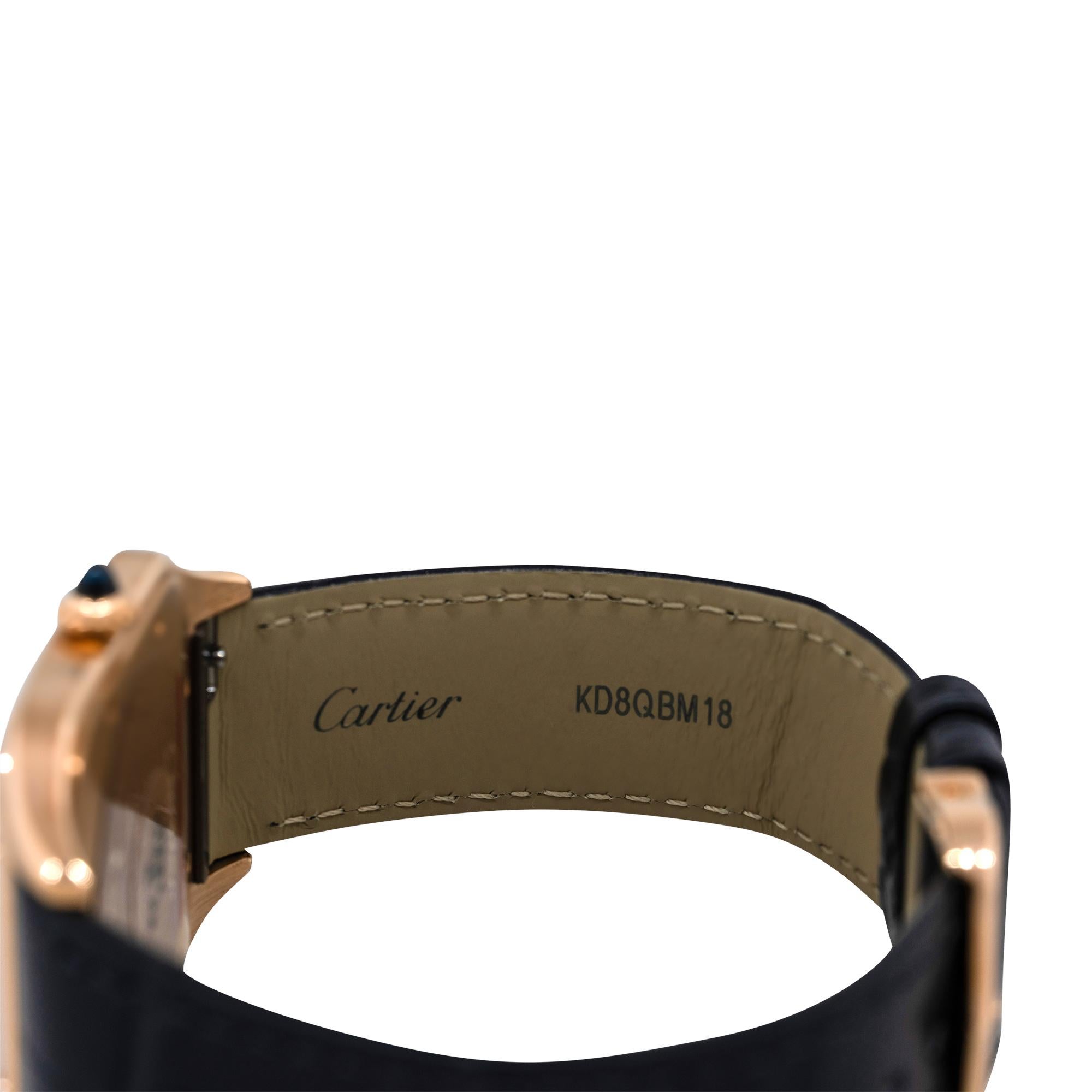 Women's or Men's Cartier 4307 Santos Dumont XL 18k Rose Gold Silver Roman Dial Watch