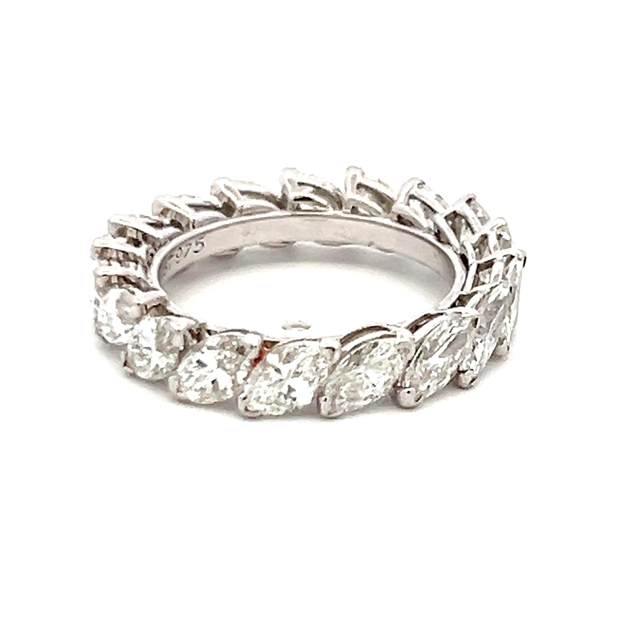 Cartier 4,50 carati di diamante a forma di marquis in oro bianco 18 carati Anello nuziale in vendita 3