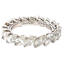 Cartier 4.50 Carat Marquis Shape Diamond 18K White Gold Wedding Band Ring Cartier 4.50 Carat Marquis Shape Diamond 18K White Gold Wedding Band Ring