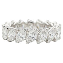 Cartier 4.50 ct E VS1 Marquise Diamond Eternity Wedding Band in 18K White Gold