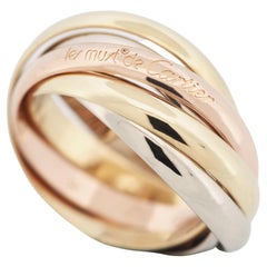 Cartier 5 Bands Trinity Ring Tri Color Gold 51 US 5.5