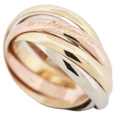 Cartier: Dreifarbiger Cartier-Ring mit 5 Bändern aus Gold, Gr 51, US 5.5