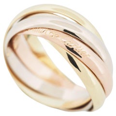 Cartier 5 Bands Trinity Ring Tri Color Gold 51 US 5.75