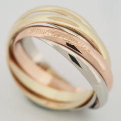 Cartier 5 Bands Trinity Ring Tri Color Gold 54 US 6.75