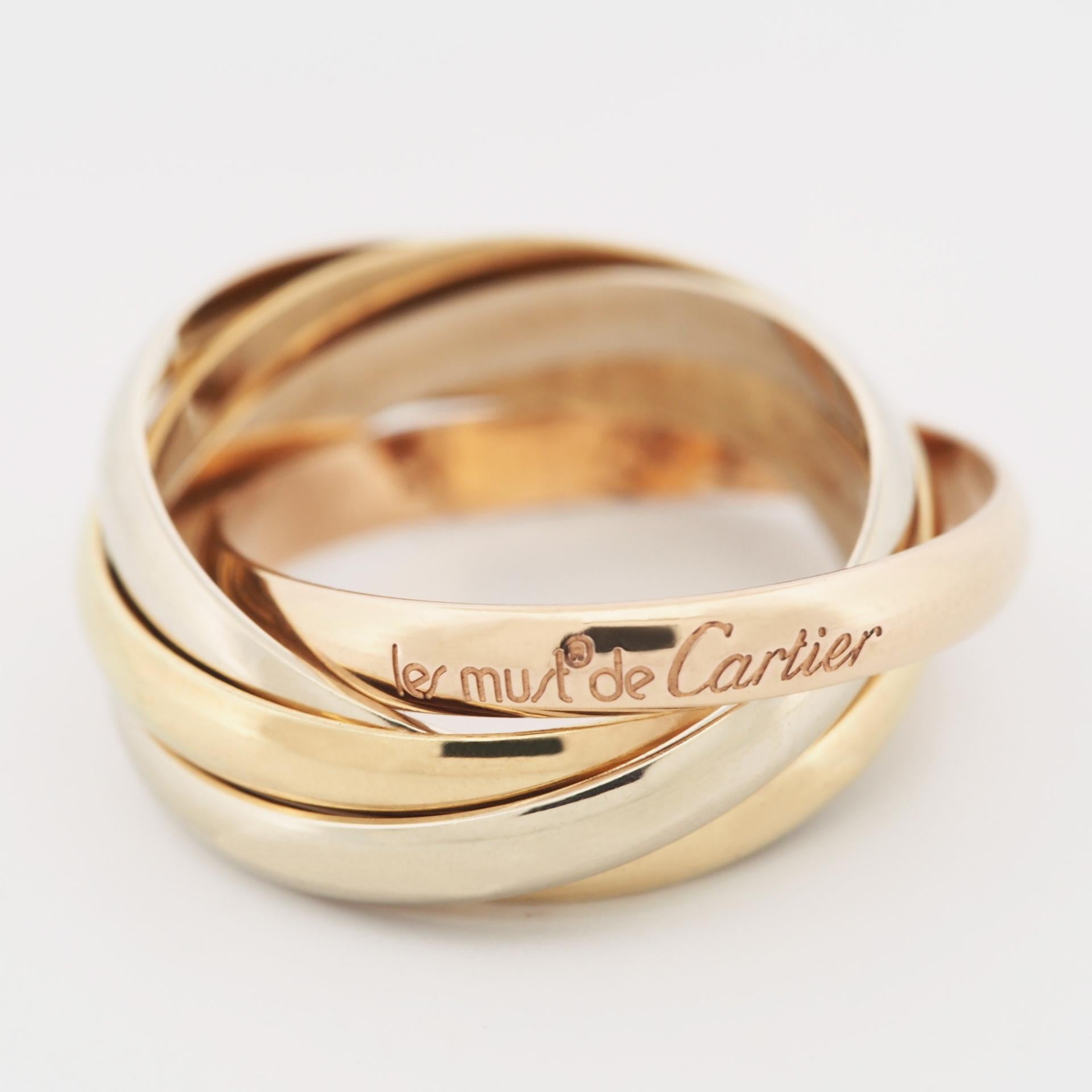 Femenino o masculino Cartier 5 Pulseras Anillo Trinidad Oro Tricolor 54 US 6.75