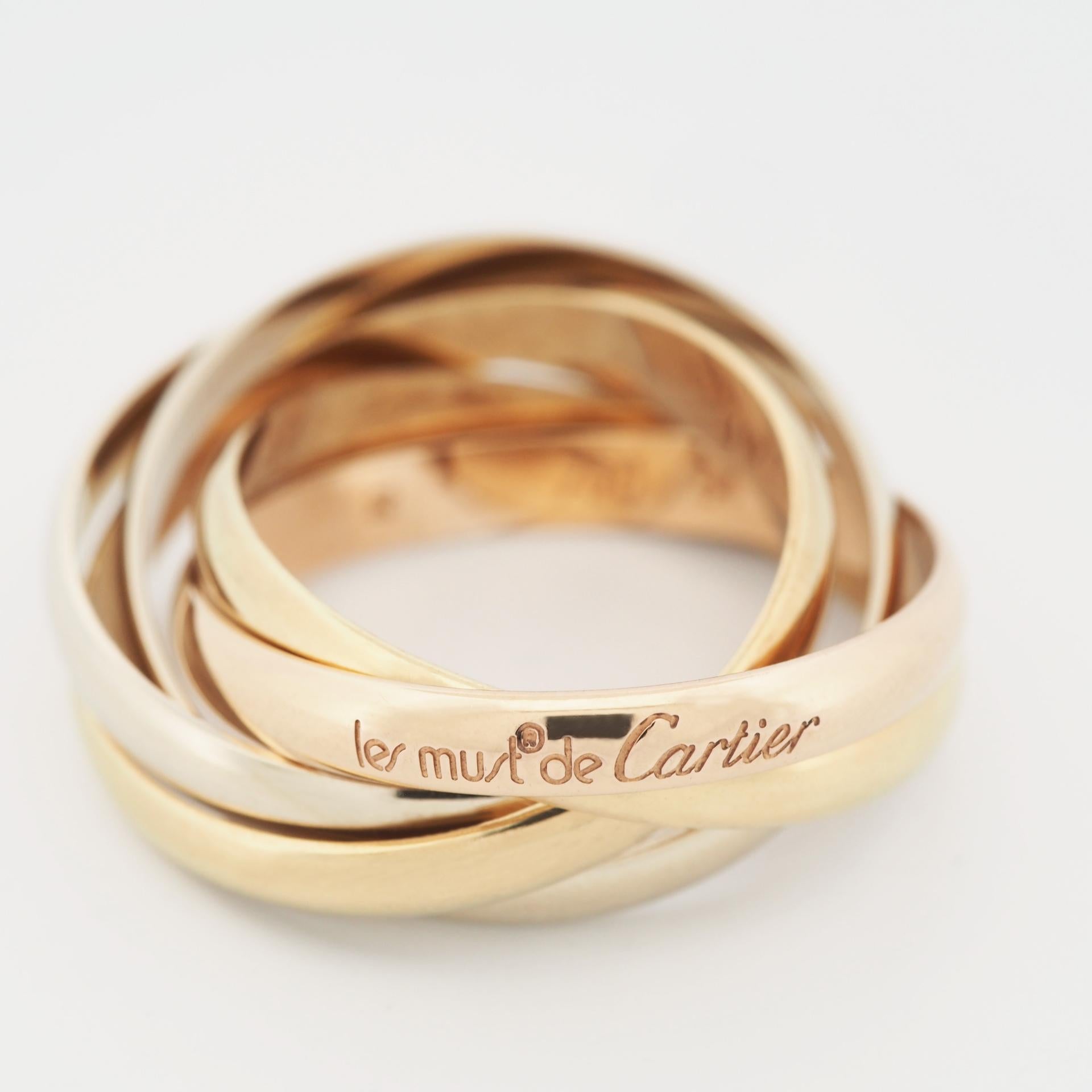 Cartier 5 Pulseras Anillo Trinidad Oro Tricolor 54 US 6.75 1