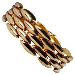 Cartier 5-Row 18 Karat Yellow Gold Link Bracelet Gentiane 'rice' Collection