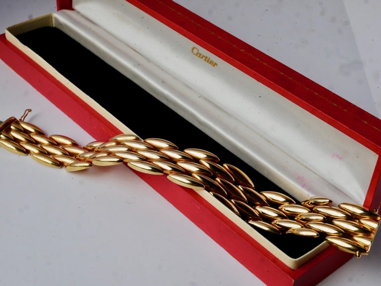 Cartier 5Row 18 Karat Yellow Gold Link Bracelet Gentiane 'rice