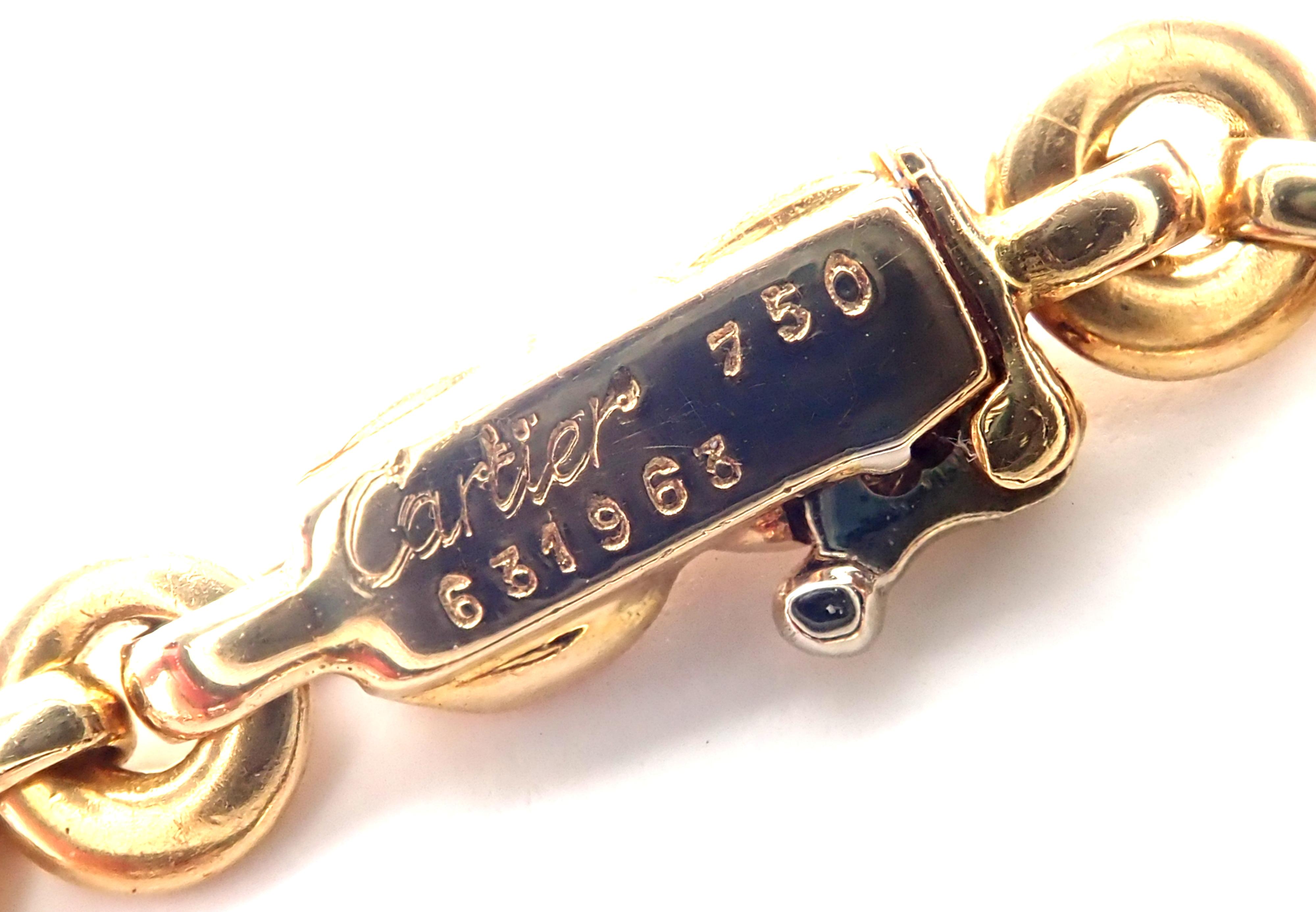 Cartier 5 Safari Charm Link Yellow Gold Necklace 2