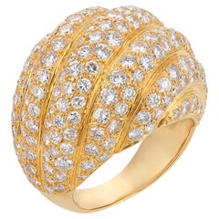 Cartier 5.00 carat diamond 18k yellow gold Bombé ring