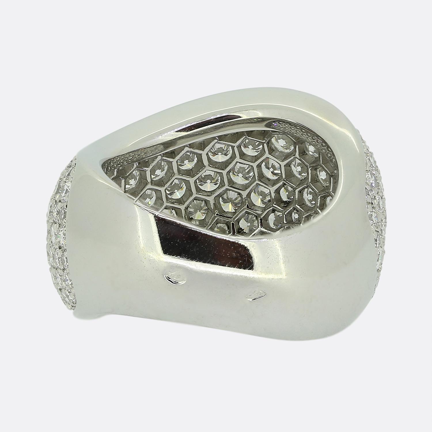Cartier 5.00 Carat Diamond Wave Ring In Excellent Condition For Sale In London, GB