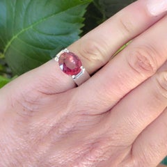 Cartier 5.10 Carat GIA Certified Red-Orange Sapphire Gold Ring