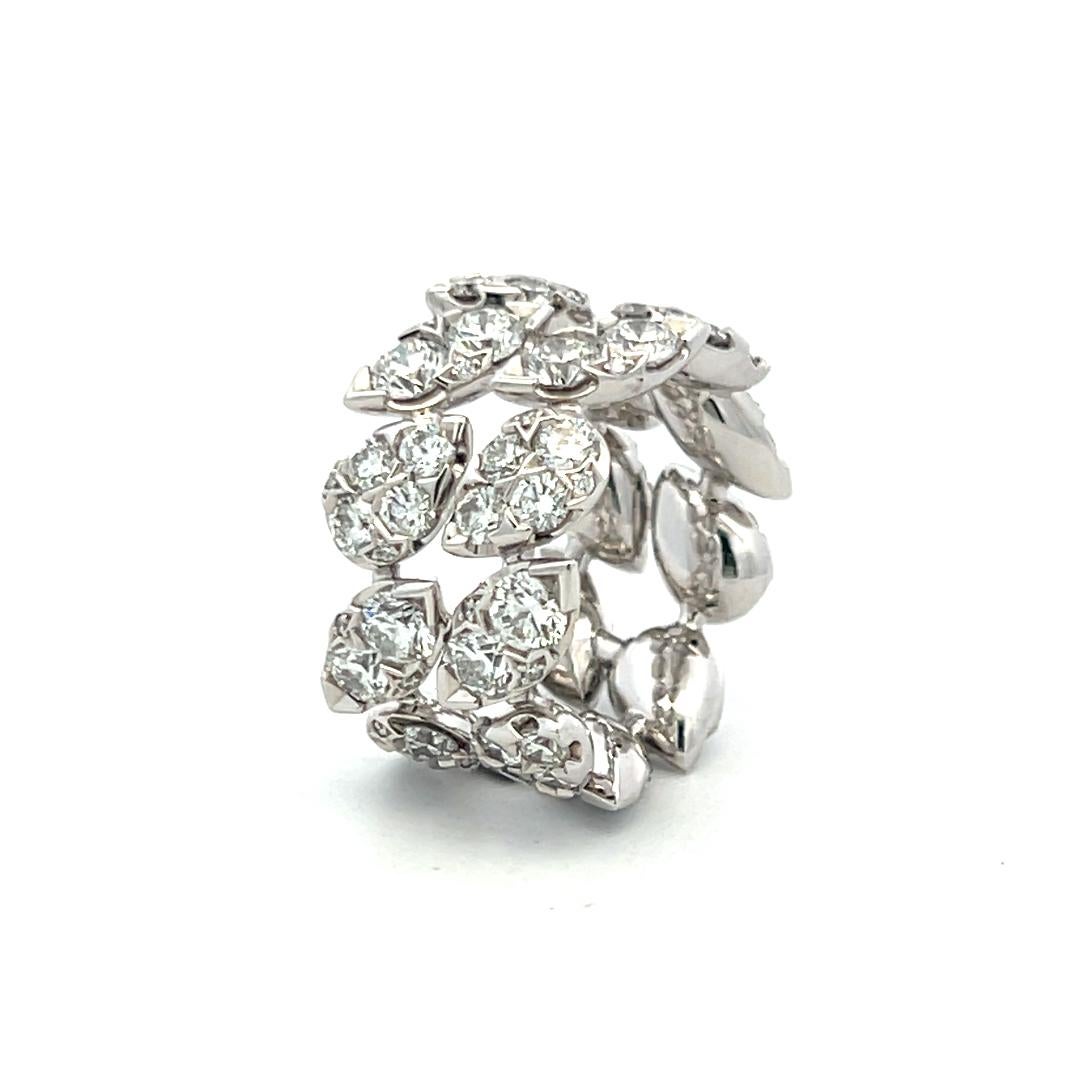 Cartier 5.20 Carat G VS1 Diamond 18 Karat White Gold Eternity Band Ring 7