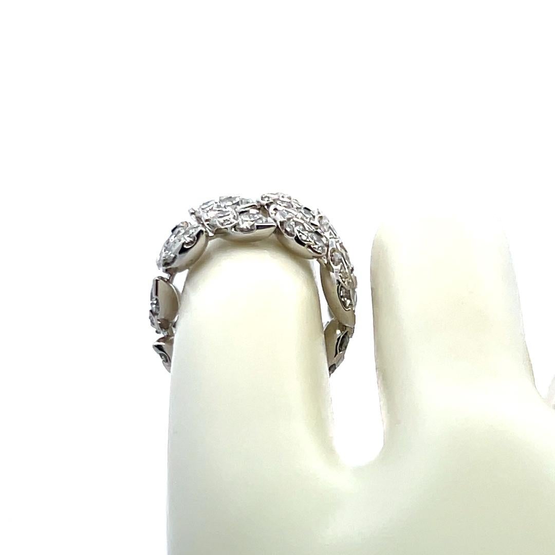 Cartier 5.20 Carat G VS1 Diamond 18 Karat White Gold Eternity Band Ring 8