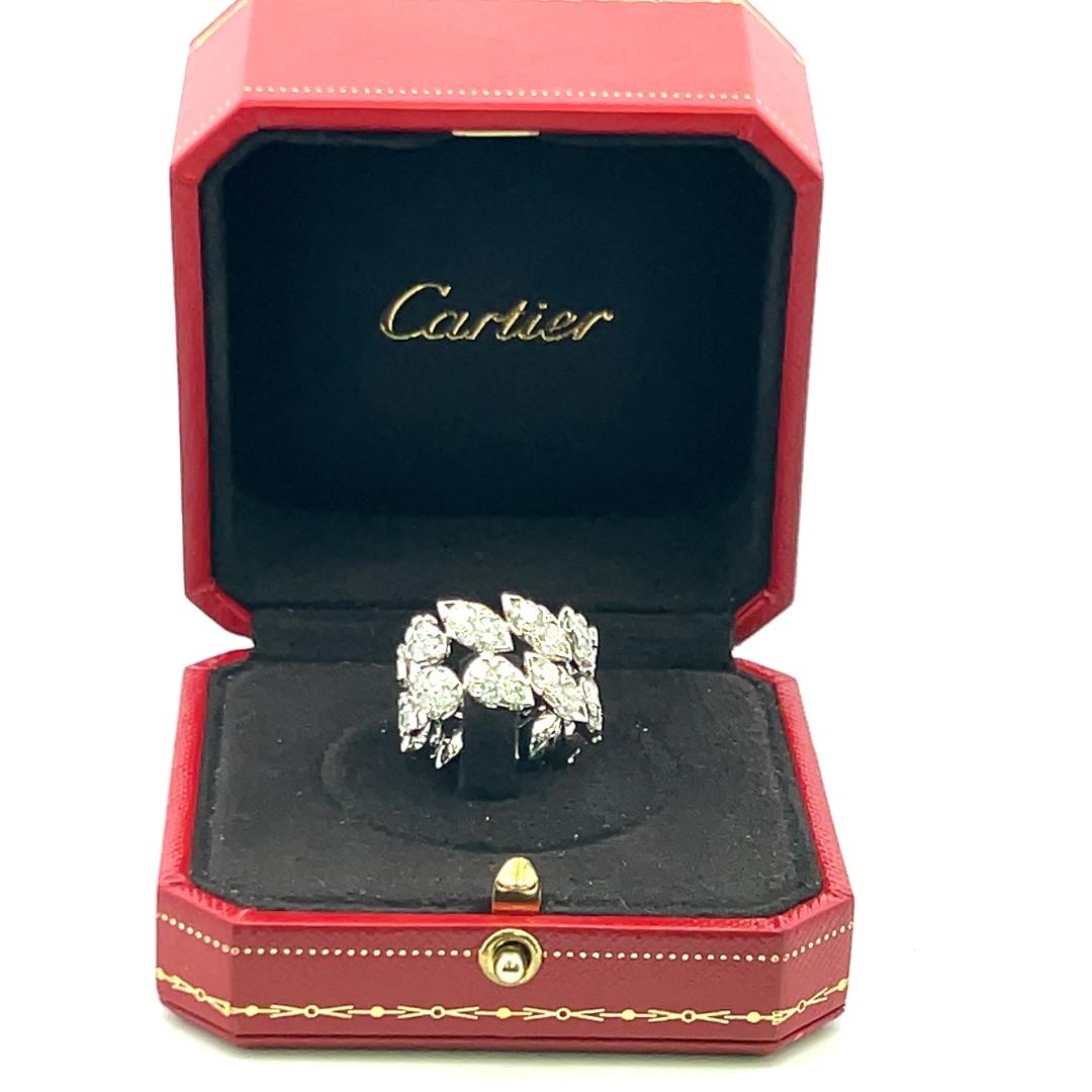 Cartier 5.20 Carat G VS1 Diamond 18 Karat White Gold Eternity Band Ring 9
