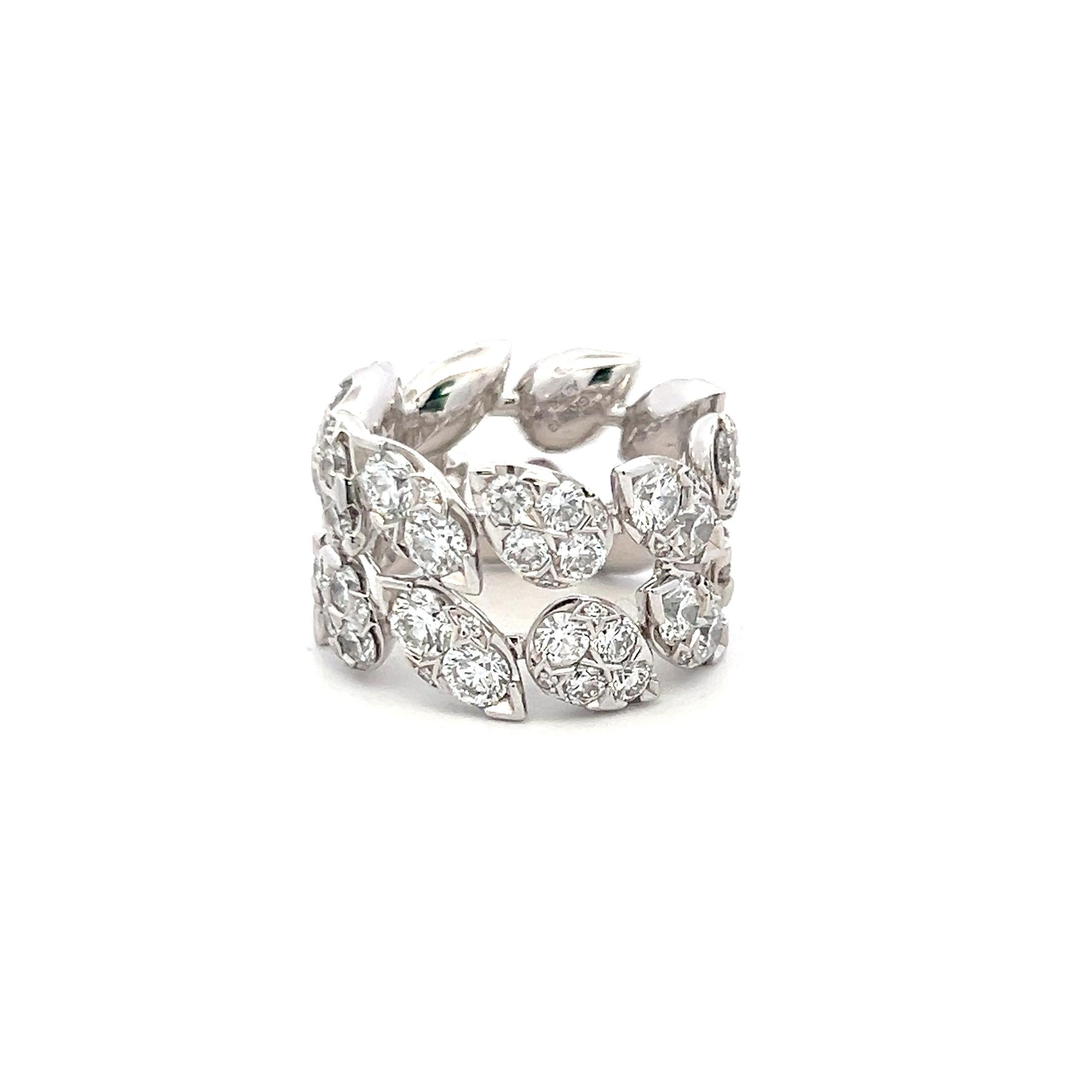 Cartier 5.20 Carat G VS1 Diamond 18 Karat White Gold Eternity Band Ring In Good Condition In New York, NY