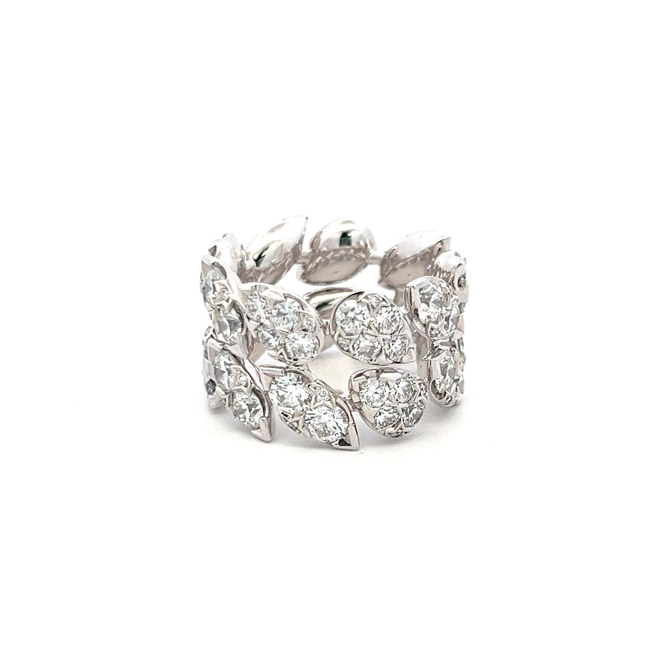 Women's Cartier 5.20 Carat G VS1 Diamond 18 Karat White Gold Eternity Band Ring