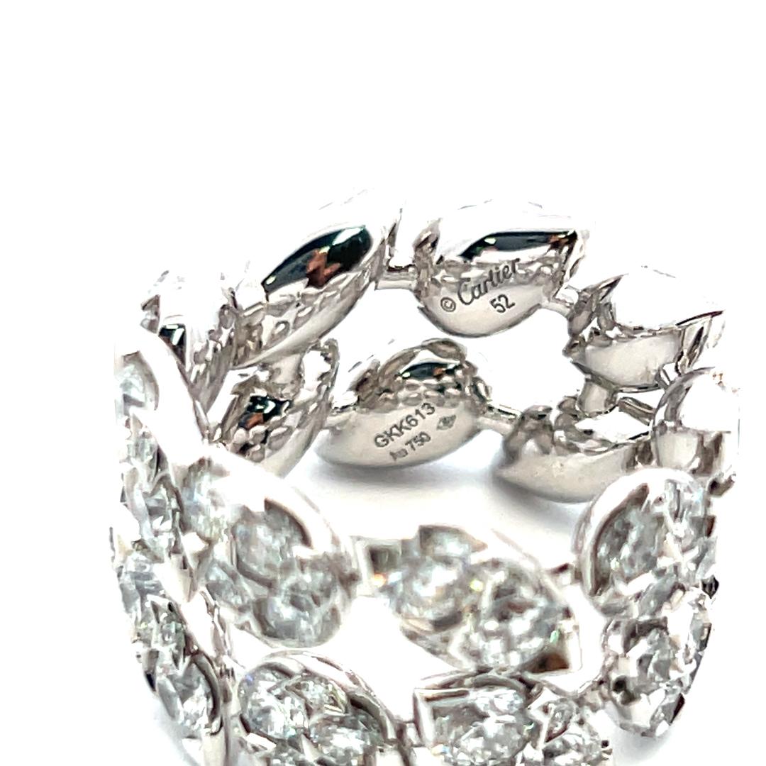 Cartier 5.20 Carat G VS1 Diamond 18 Karat White Gold Eternity Band Ring 2