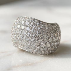 Cartier 5.20 Carat Pavé Diamond Wide Band Ring 18K White Gold