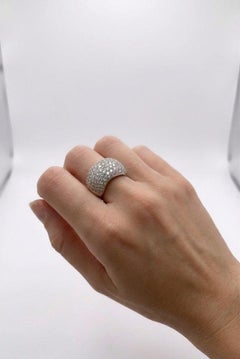 Cartier 5.20 Carat Pavé Diamond Wide Band Ring 18K White Gold