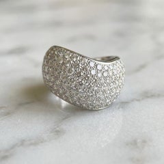 Cartier 5.20 Carat Pavé Diamond Wide Band Ring 18K White Gold