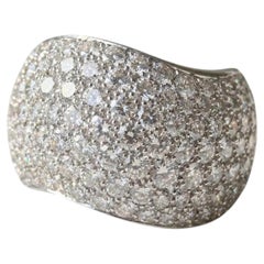 Cartier 5.20 Carat Pavé Diamond Wide Band Ring 18K White Gold