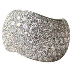 Cartier 5.20 Carat Pavé Diamond Wide Band Ring 18K White Gold