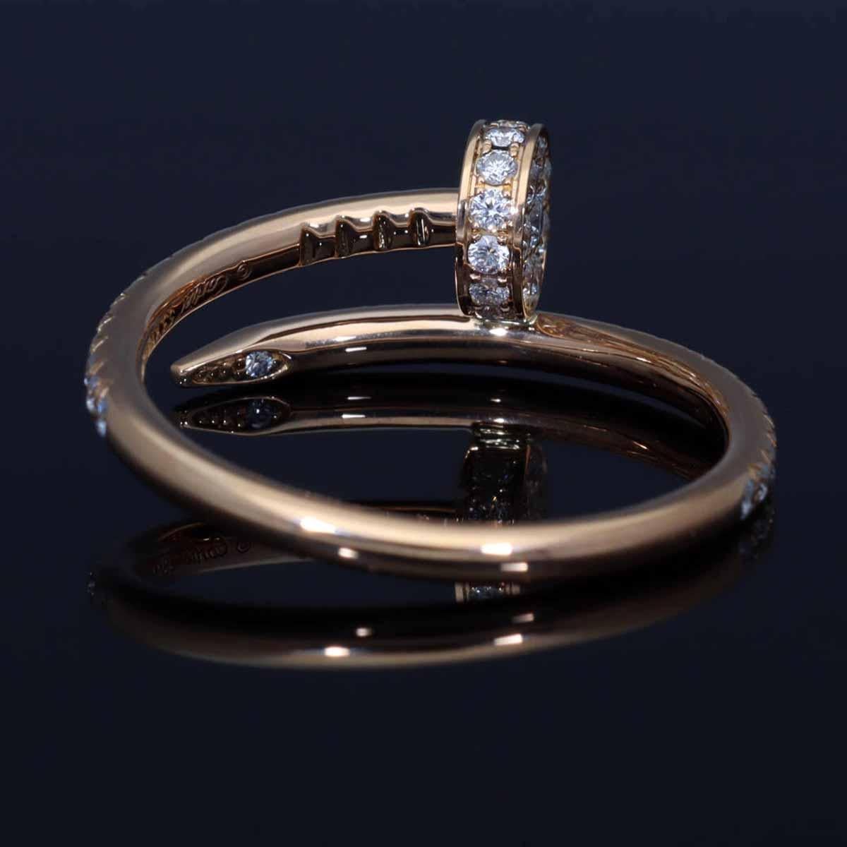 Cartier 53P Diamanti 0,40 Carati K18 Oro Rosa Juste un Clou Anello SM US 6 1/2 in vendita 10