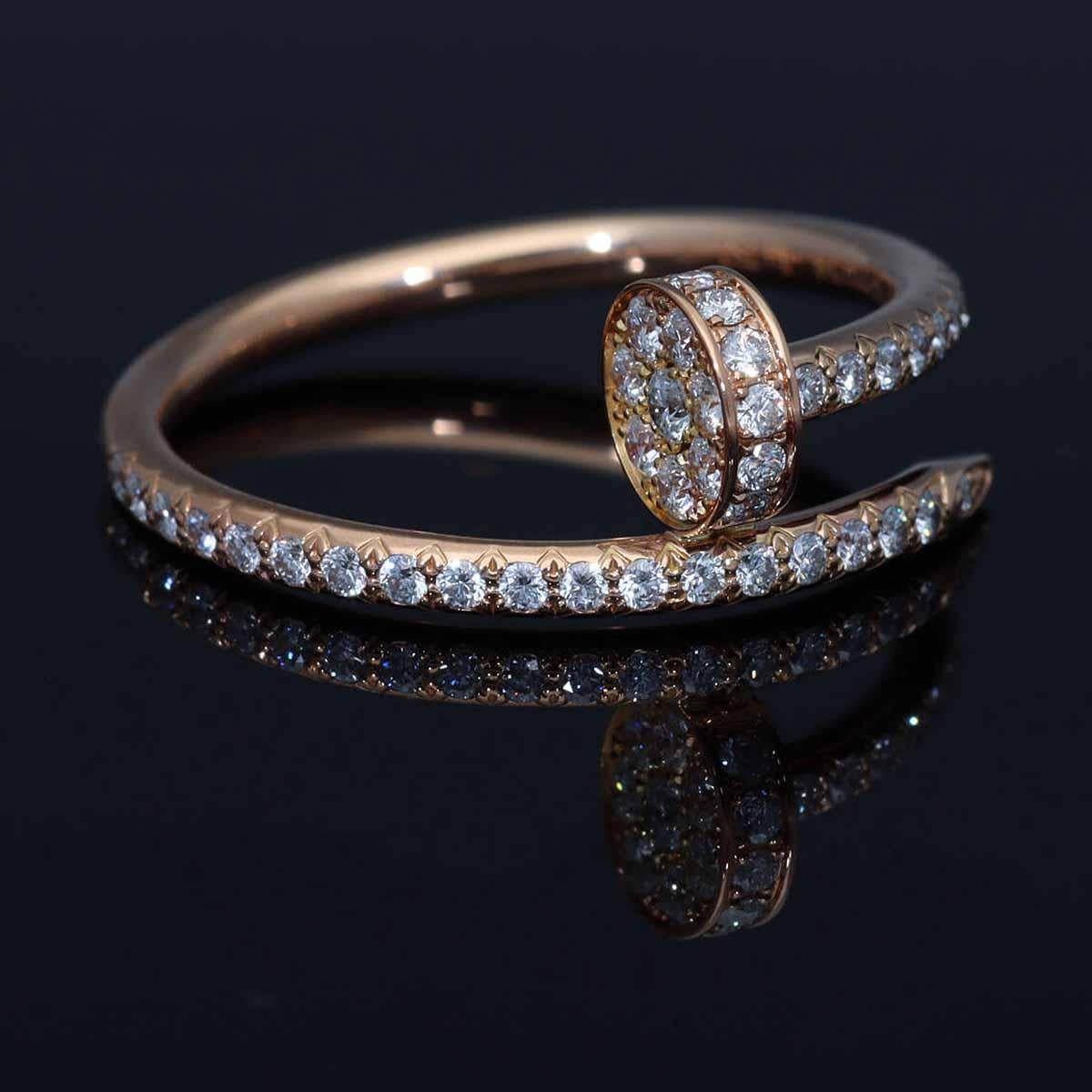 Cartier 53P Diamanti 0,40 Carati K18 Oro Rosa Juste un Clou Anello SM US 6 1/2 in vendita 7