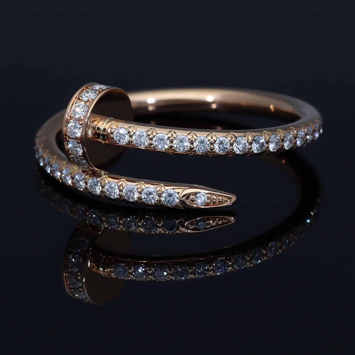 Cartier 53P Diamanti 0,40 Carati K18 Oro Rosa Juste un Clou Anello SM US 6 1/2 in vendita 8