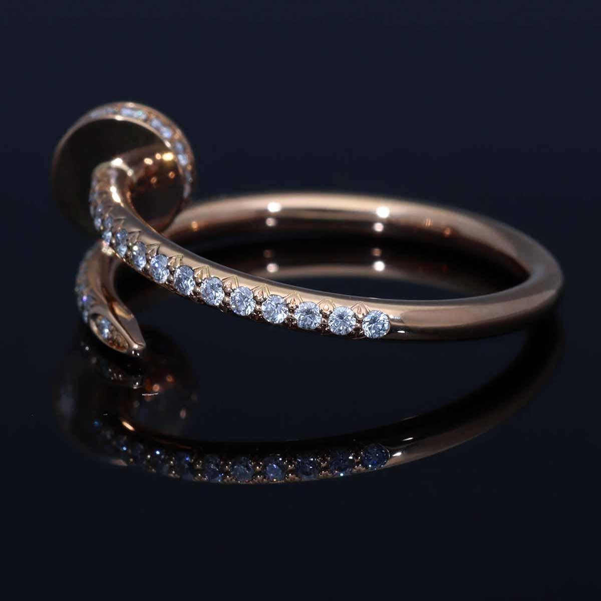 Cartier 53P Diamanti 0,40 Carati K18 Oro Rosa Juste un Clou Anello SM US 6 1/2 in vendita 9