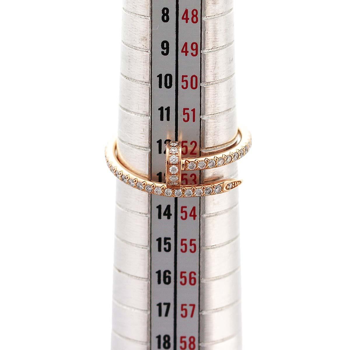 Cartier 53P Diamonds 0,40 carat K18 Bague Juste un Clou SM US 6 1/2 Pour femmes en vente