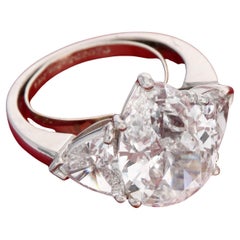 Retro CARTIER 5.45 Carat Pear-Shaped Diamond Platinum Ring