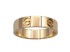 Cartier 5.5 mm Love Band Ring in Polished 18 Karat Rose Gold Size 62