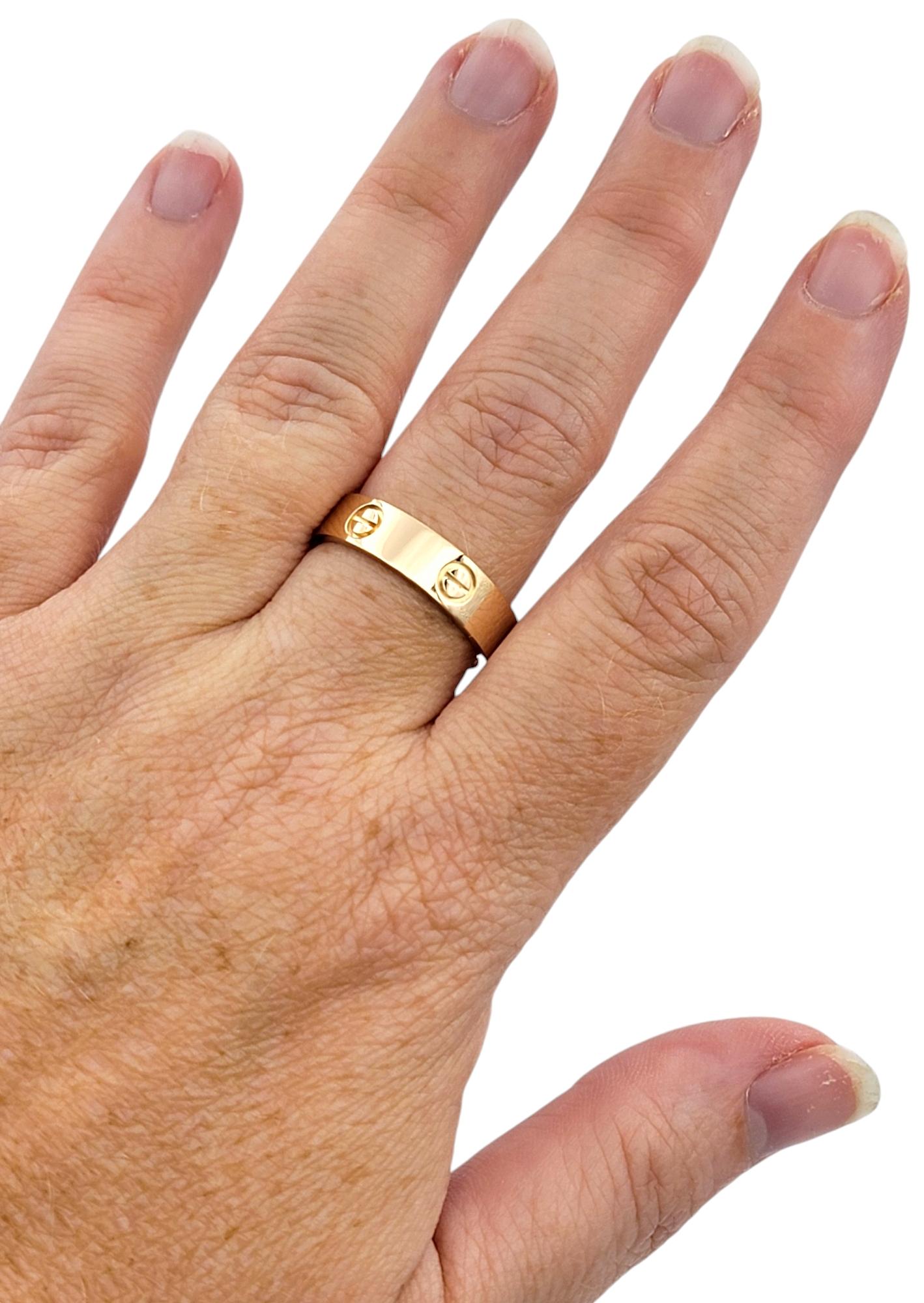 Anello Cartier Love Band da 5,5 mm in oro rosa lucido 18 carati misura 62 in vendita 1