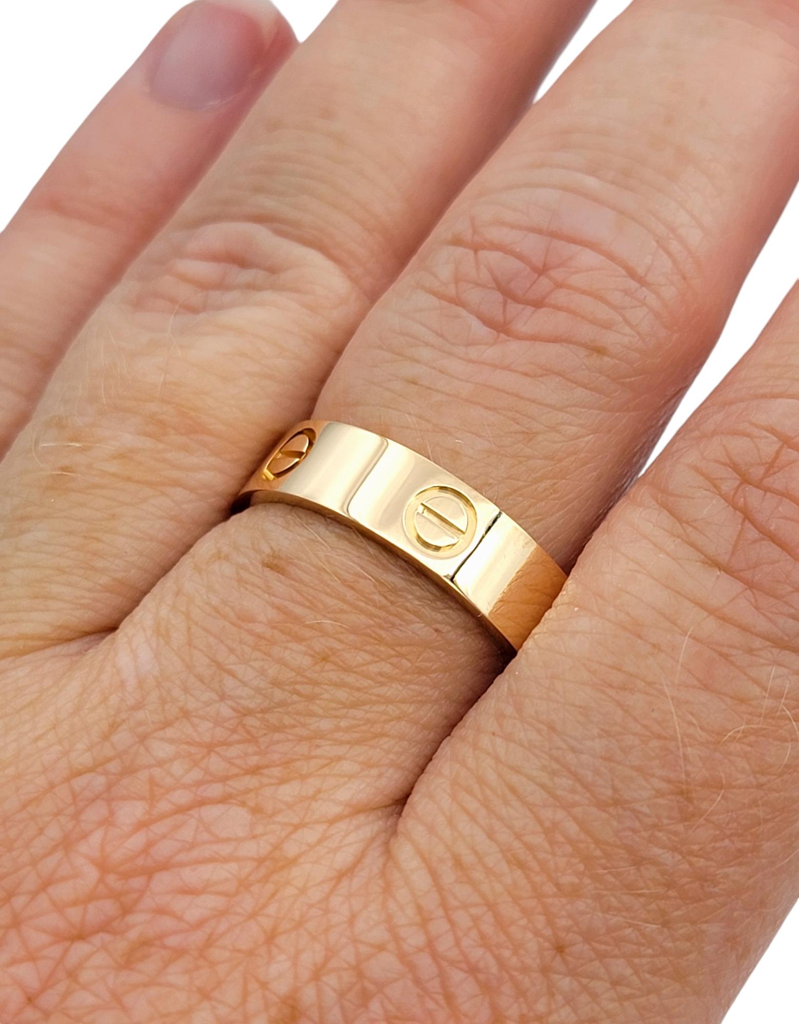 Anello Cartier Love Band da 5,5 mm in oro rosa lucido 18 carati misura 62 in vendita 2
