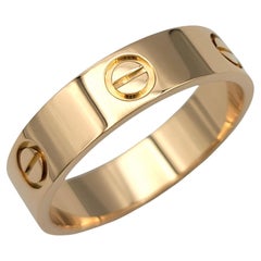 Cartier 5.5 mm Love Band Ring in Polished 18 Karat Rose Gold Size 62