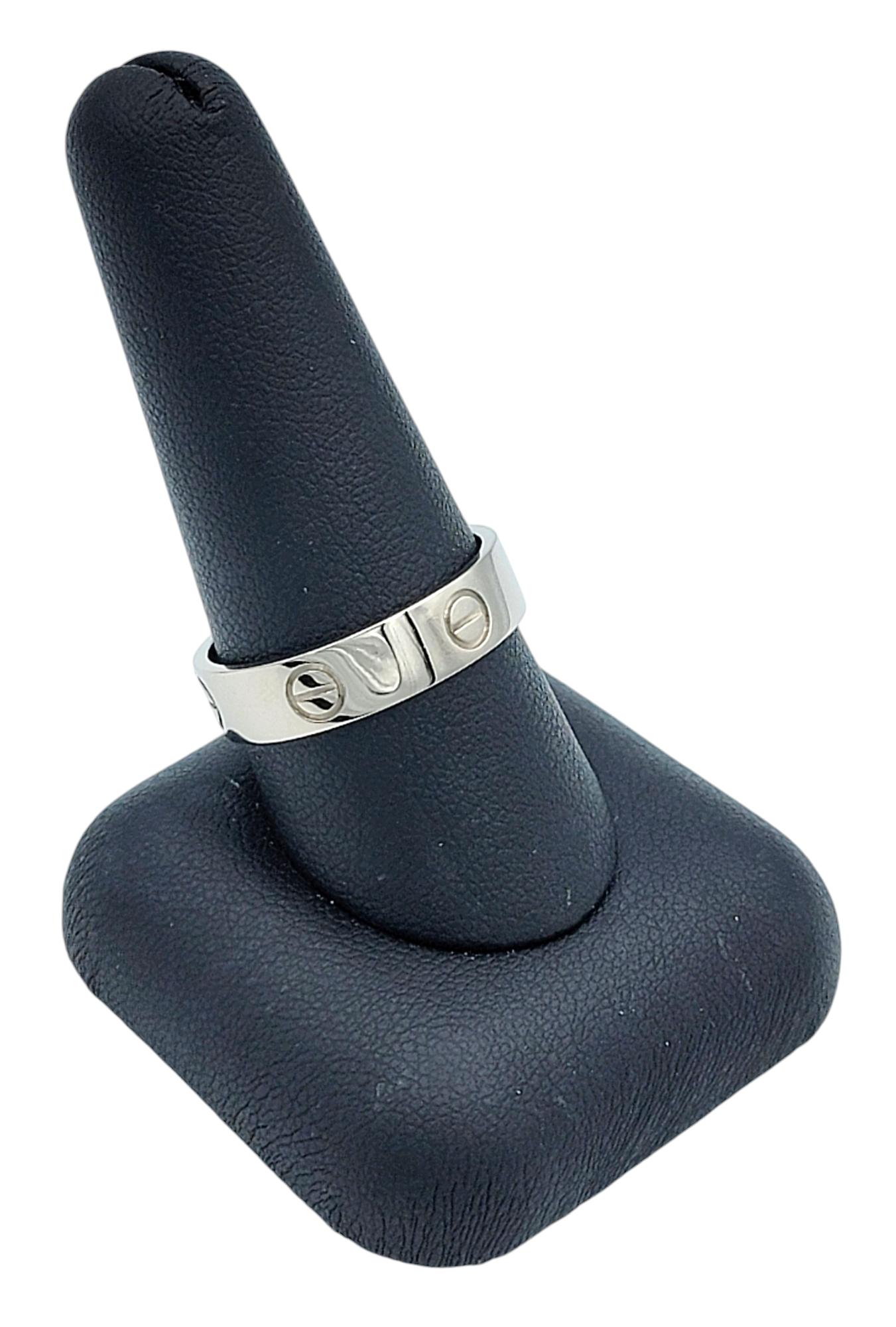 Cartier 5.5 mm Love Band Ring in Polished 18 Karat White Gold Size 62 2