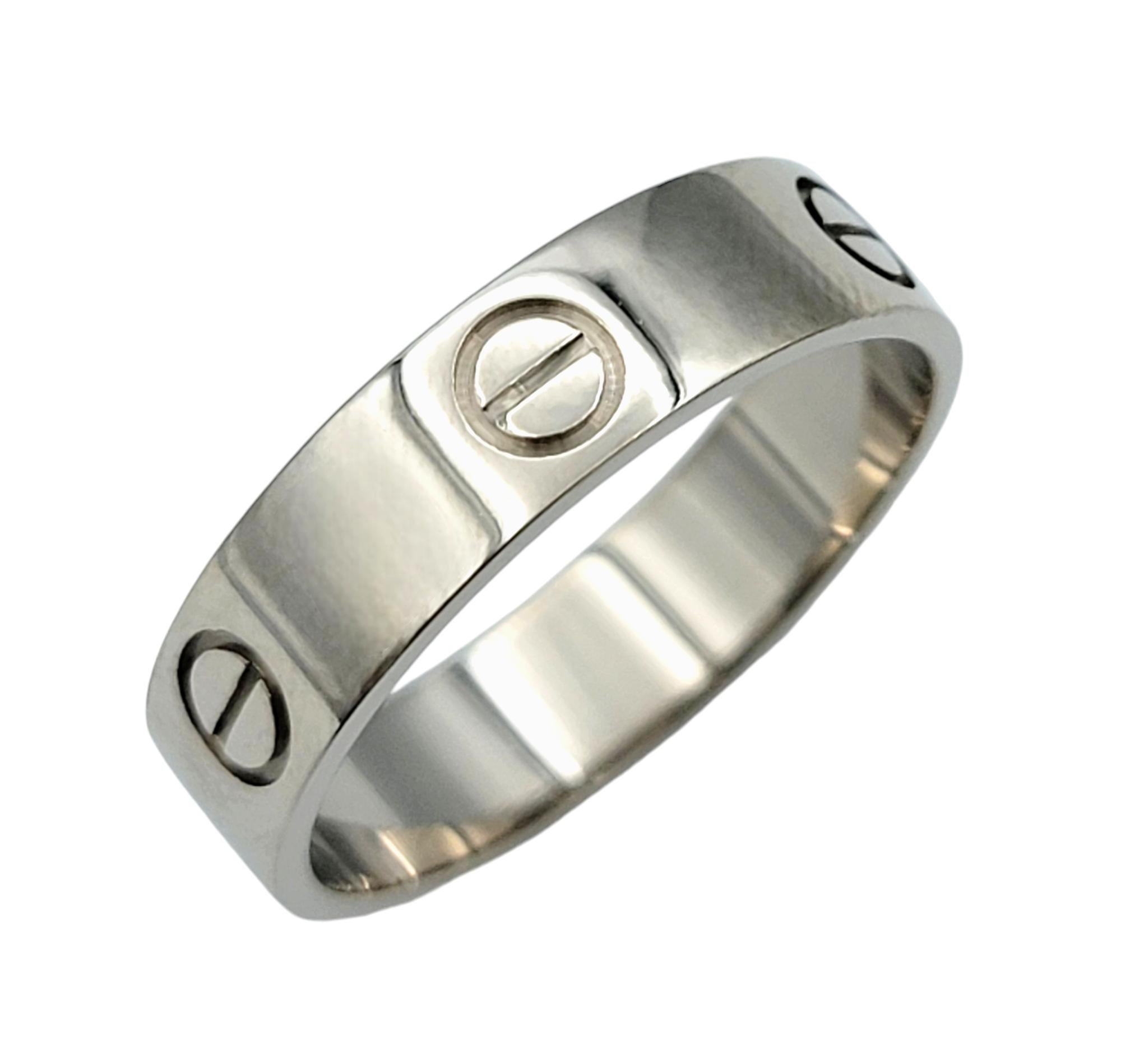 Ring Size: 62 EU - US 10 

Discover the timeless allure of the Cartier Love band ring, a piece that embodies the essence of enduring elegance and profound connection. Originally designed in 1969 by Aldo Cipullo, the Love band has become a symbol of