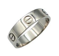 Cartier 5.5 mm Love Band Ring in Polished 18 Karat White Gold Size 62