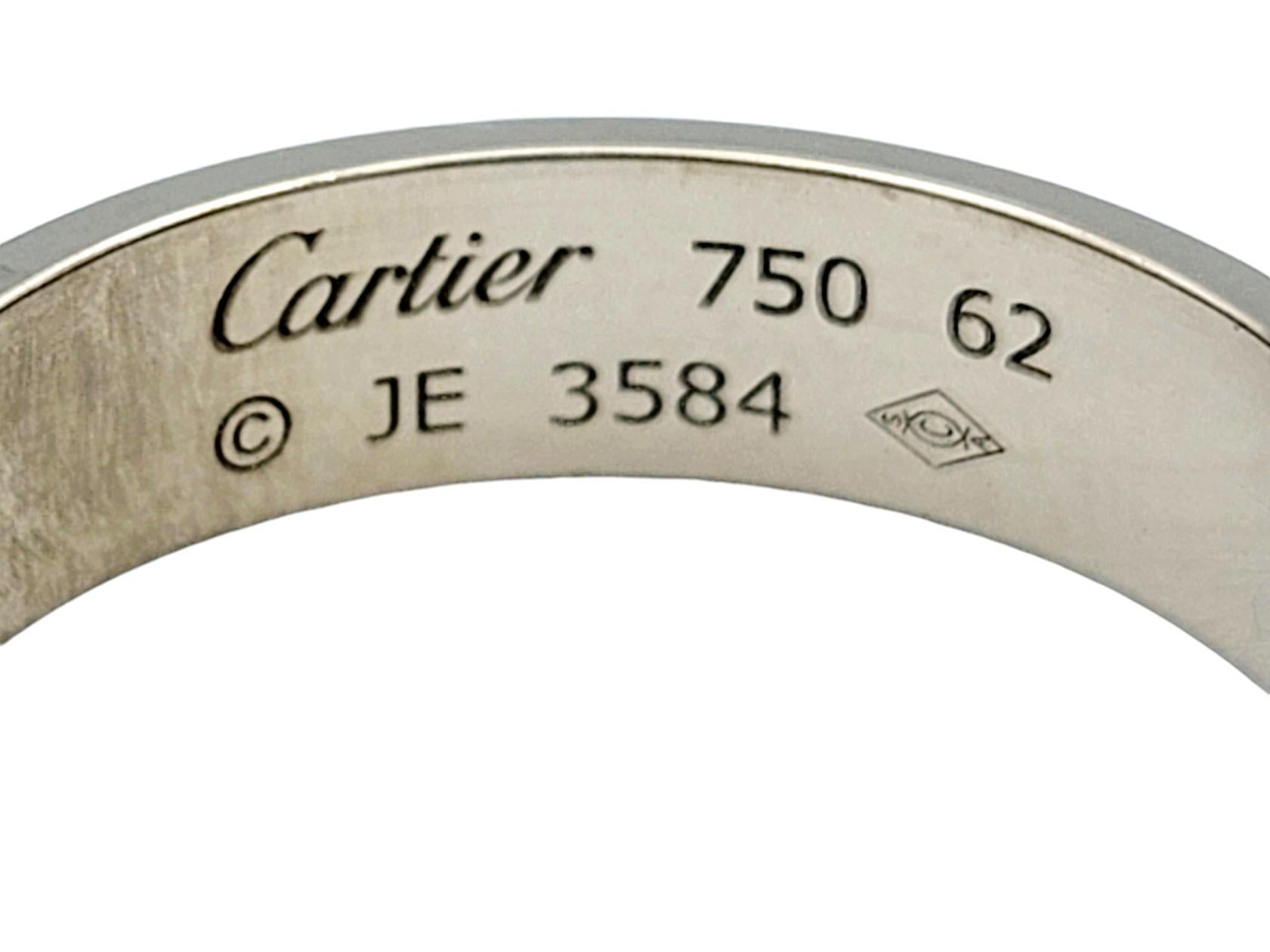 Contemporary Cartier 5.5 mm Love Band Ring in Polished 18 Karat White Gold Size 62