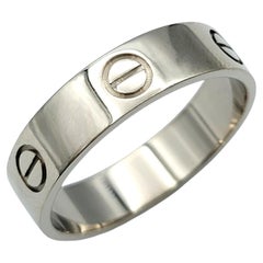 Cartier 5.5 mm Love Band Ring in Polished 18 Karat White Gold Size 62
