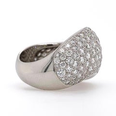 Cartier 5.50 Carat Pave Diamond Wave Ring in 18k White Gold