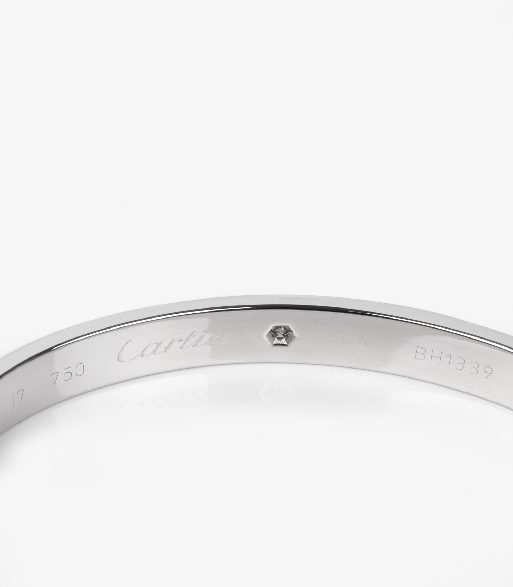 Cartier 6 Diamond 18ct White Gold Love Bangle In Excellent Condition In Bishop's Stortford, Hertfordshire