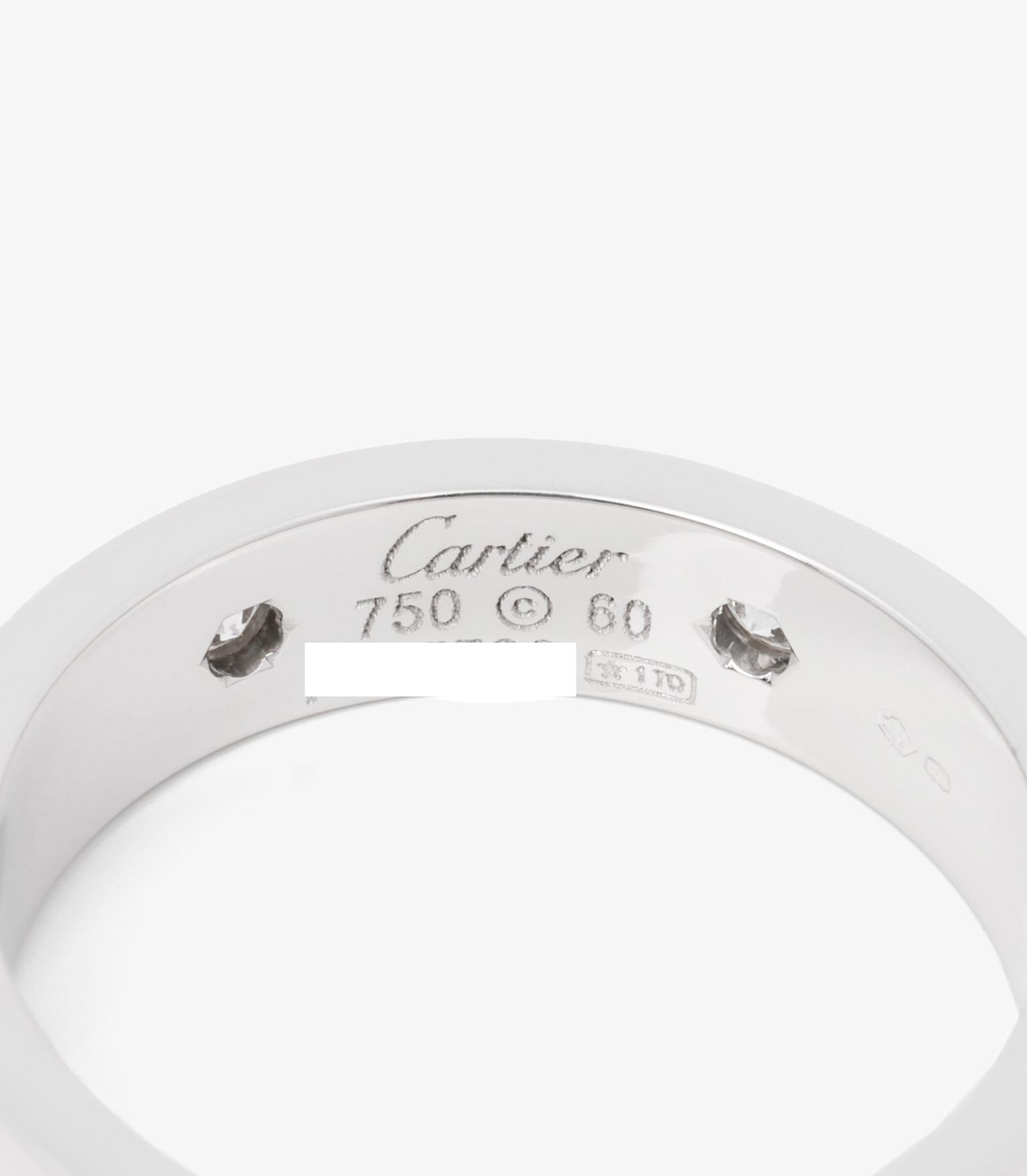 Cartier 6 Diamond 18ct White Gold Love Ring In Good Condition For Sale In Bishop's Stortford, Hertfordshire