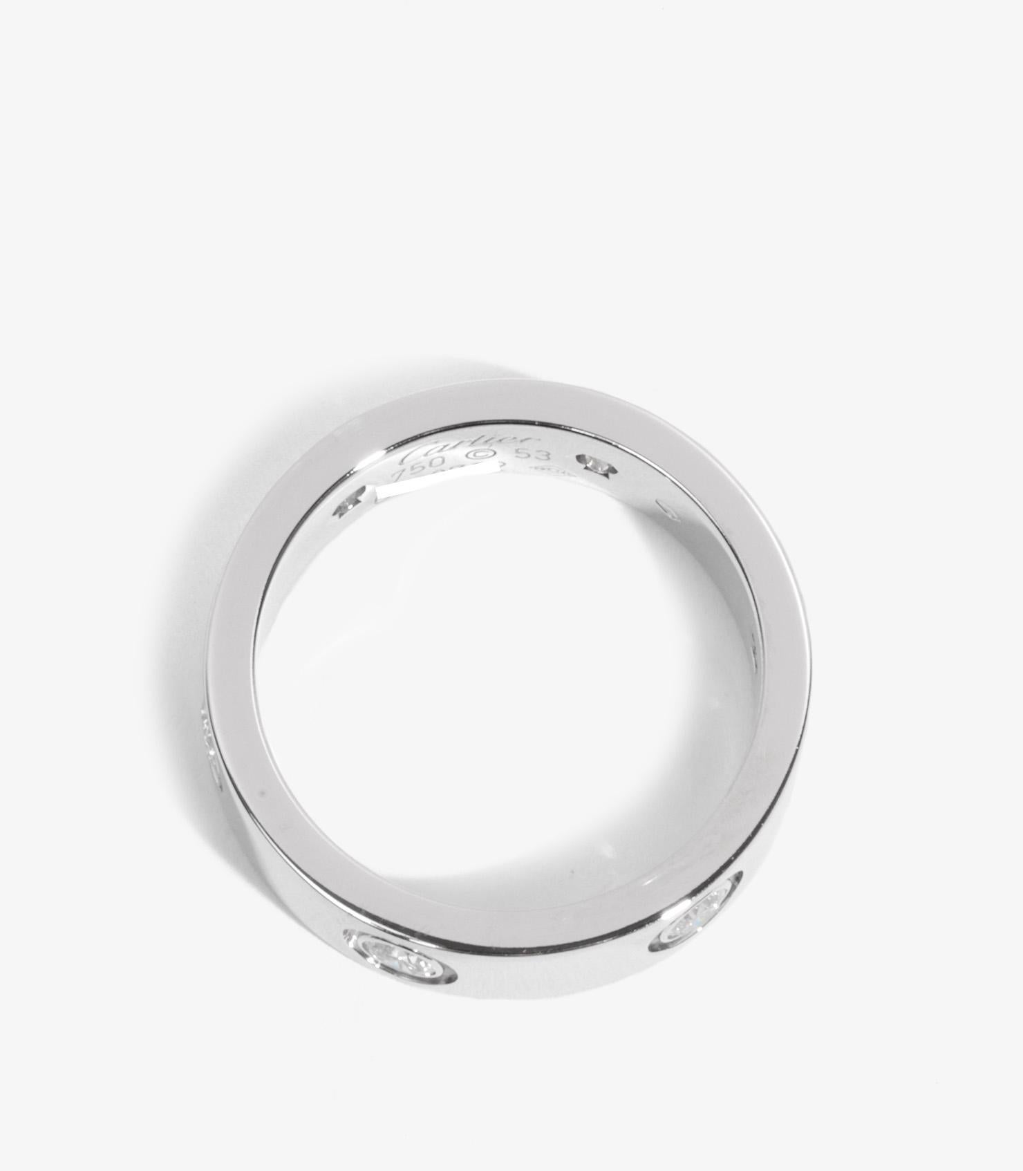 Women's or Men's Cartier 6 Diamond 18ct White Gold Love Ring For Sale
