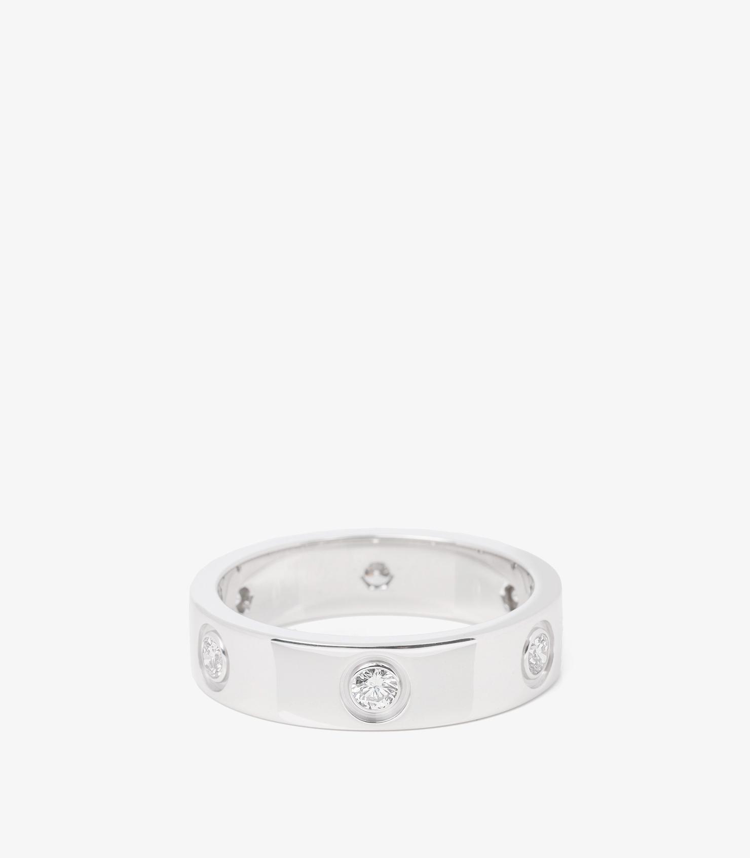 Cartier 6 Diamond 18ct White Gold Love Ring For Sale 2