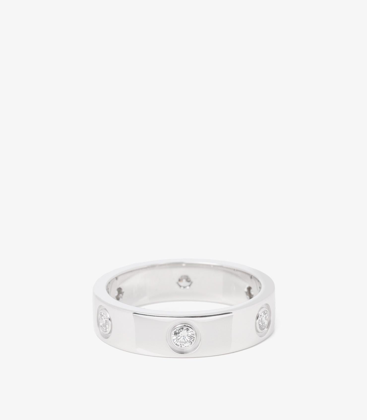 Anillo Amor Cartier 6 Diamantes Oro Blanco 18ct 2